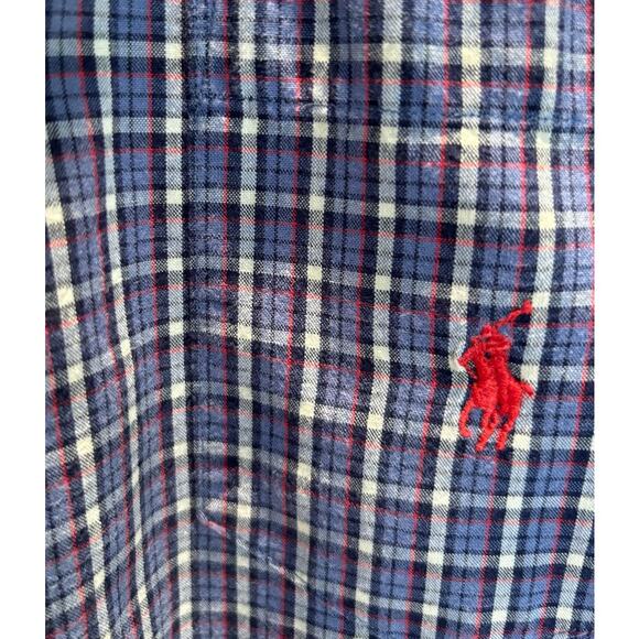 Boy's Ralph Lauren Short Sleeve Button Down Plaid Cotton Shirt, Medium, EUC - Picture 3 of 3